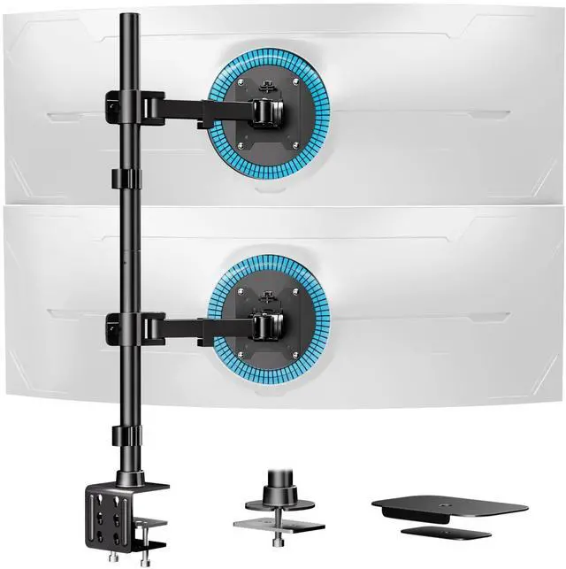 Main image of PUTORSEN 17-49 Inch Vertical Monitor Stand, Dual Stacked Monitor Mount, Max Load 44 lbs Each, 31.7'' Long Pole Stand, VESA 75/100mm, Black