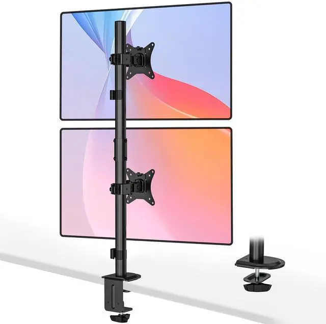 Main image of PUTORSEN Vertical Dual Monitor Stand - Stacked Monitor Mount for 2 Screens up to 35" Size, 26.5 lbs Max Capacity, with Height Adjustable Extra Tall Pole, VESA 75/100mm