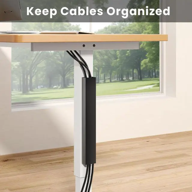 Alt view image 2 of 7 - PUTORSEN Steel Magnetic Cable Management Channel - 14 inch Cord Organizer Under Desk, Vertical Wire Hider Cover for Office and Home, Black