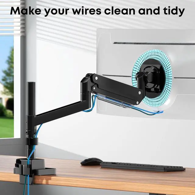 Alt view image 7 of 7 - PUTORSEN Single Monitor-Arm Heavy Duty for 24-57-inch - Ultrawide Aluminum Single Pole Monitor Mount