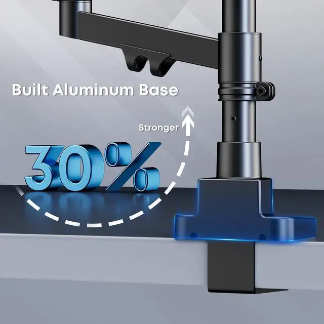 Alt view image 4 of 7 - PUTORSEN Triple Monitor Mount for 17-35-inch Screens - Heavy Duty Triple Monitor Arm Desk Mount for Ultrawide Monitors, Fully Adjustment, Max Load 12KG per Screen