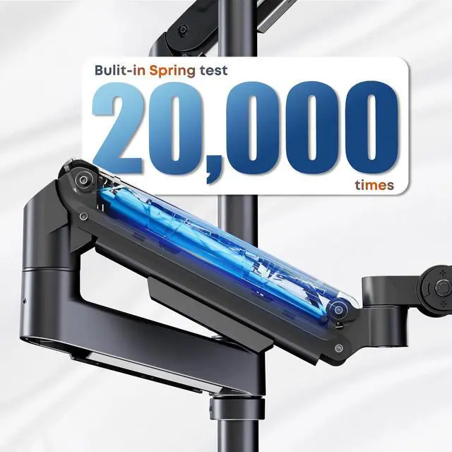 Alt view image 6 of 7 - PUTORSEN Triple Monitor Mount for 17-49-inch Screens - Heavy Duty Triple Monitor Arm Desk Mount for Ultrawide Monitors, Fully Adjustment, Max Load 20KG per Screen, VESA 75x75 / 100x100 mm