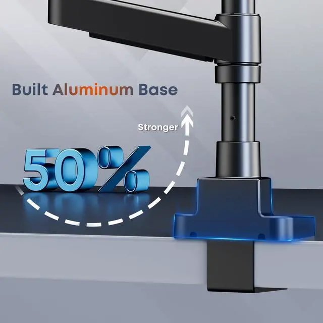 Alt view image 3 of 7 - PUTORSEN Triple Monitor Mount for 17-49-inch Screens - Heavy Duty Triple Monitor Arm Desk Mount for Ultrawide Monitors, Fully Adjustment, Max Load 20KG per Screen, VESA 75x75 / 100x100 mm