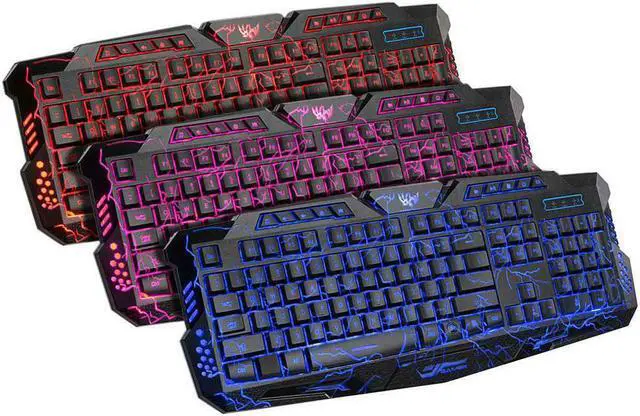 Main image of 3-Colors Backlit USB Wired Gaming Keyboard Multimedia for Laptop PC