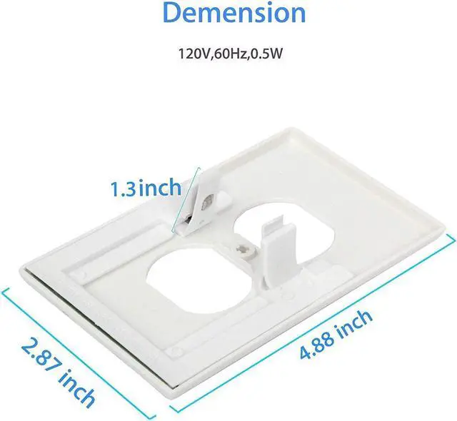 Alt view image 4 of 7 - 12Pcs Wall Outlet Plate LED Night Light Illuminated Plug Cover With Sensor Inductive Guidelight Easy Snap On No Wire Or Battery Needed For Hallway Bathroom Stairway Garage Utility Room Decor
