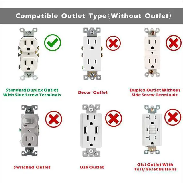 Alt view image 6 of 7 - 4Pcs Wall Outlet Plate LED Night Light Illuminated Plug Cover With Sensor Inductive Guidelight Easy Snap On No Wire Or Battery Needed For Hallway Bathroom Stairway Garage Utility Room Decor