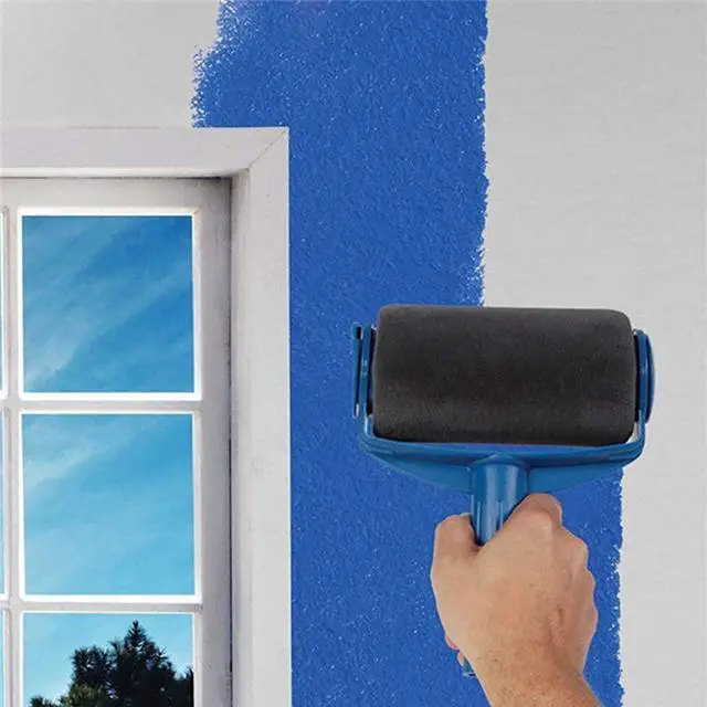 Alt view image 2 of 7 - Paint Roller Brush Set with Paint Runner Brush, Wall Printing Brush, 3 Extension Poles, Printing Brush Tray, Handle Flocked Edger Room for Painting Home/Ceilings/Office/Room/School(5PCS WITH SEAMLESS)
