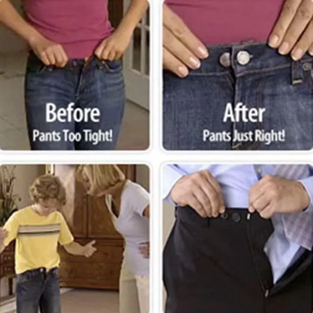 Alt view image 6 of 7 - 8pcs/set No Sewing Adjustable Jeans Pants Fit Button, Reduces an Inch to Any Pants Waist in Seconds Replace or Extend Buttons Perfect for Jeans Slacks and Skirts (Metal Type)
