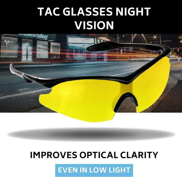 Alt view image 4 of 5 - Military-Inspired Polarized Sport Sunglasses - Mirrored Integrated Polarized Lens Battle Vision HD Sunglasses for Men/Women Riding Running Cycling Fishing Driving Golf(Yellow)