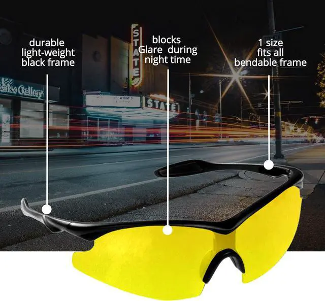 Alt view image 2 of 5 - Military-Inspired Polarized Sport Sunglasses - Mirrored Integrated Polarized Lens Battle Vision HD Sunglasses for Men/Women Riding Running Cycling Fishing Driving Golf(Yellow)