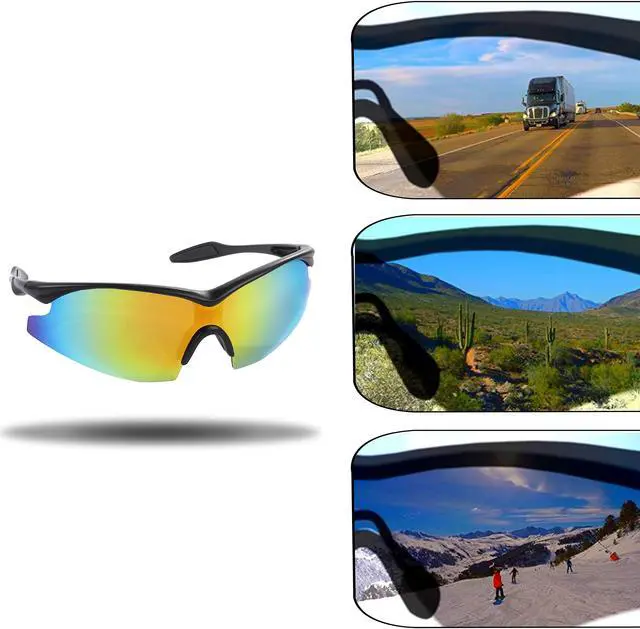 Alt view image 4 of 7 - Military-Inspired Polarized Sport Sunglasses - Mirrored Integrated Polarized Lens Battle Vision HD Sunglasses for Men/Women Riding Running Cycling Fishing Driving Golf