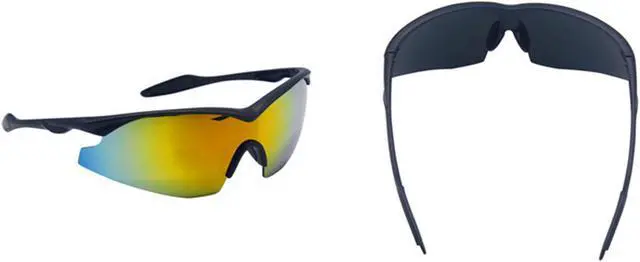 Main image of Military-Inspired Polarized Sport Sunglasses - Mirrored Integrated Polarized Lens Battle Vision HD Sunglasses for Men/Women Riding Running Cycling Fishing Driving Golf