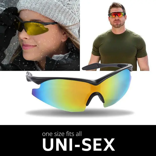 Alt view image 6 of 7 - Military-Inspired Polarized Sport Sunglasses - Mirrored Integrated Polarized Lens Battle Vision HD Sunglasses for Men/Women Riding Running Cycling Fishing Driving Golf
