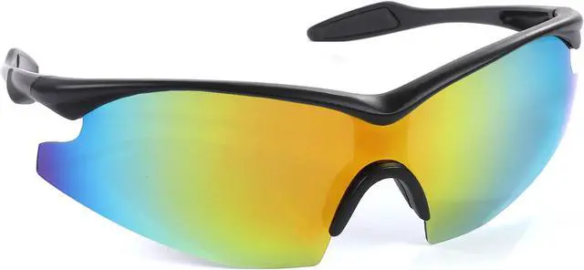 Alt view image 3 of 7 - Military-Inspired Polarized Sport Sunglasses - Mirrored Integrated Polarized Lens Battle Vision HD Sunglasses for Men/Women Riding Running Cycling Fishing Driving Golf