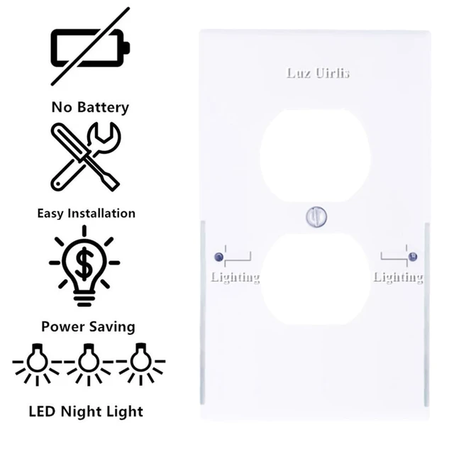 Alt view image 4 of 7 - 4 Packs Outlet Wall Plate LED Guide Night Lights, Illuminated Plug Cover With Sensor Inductive Easy Installation In Seconds For Home Kitchen Bedroom Hallway Stairway Garage Utility Room