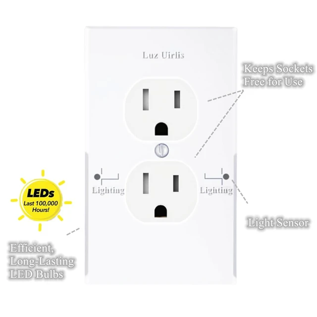 Alt view image 5 of 7 - 4 Packs Outlet Wall Plate LED Guide Night Lights, Illuminated Plug Cover With Sensor Inductive Easy Installation In Seconds For Home Kitchen Bedroom Hallway Stairway Garage Utility Room