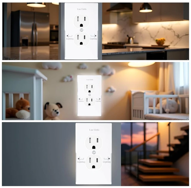Alt view image 2 of 7 - 4 Packs Outlet Wall Plate LED Guide Night Lights, Illuminated Plug Cover With Sensor Inductive Easy Installation In Seconds For Home Kitchen Bedroom Hallway Stairway Garage Utility Room