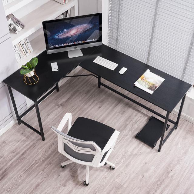 Ivinta Computer Desk Gaming Desk L Shaped Desk Office Desk Corner Desk Modern Writing Desk Executive Desk PC Gaming Desk 63 inch Study Desk for Small