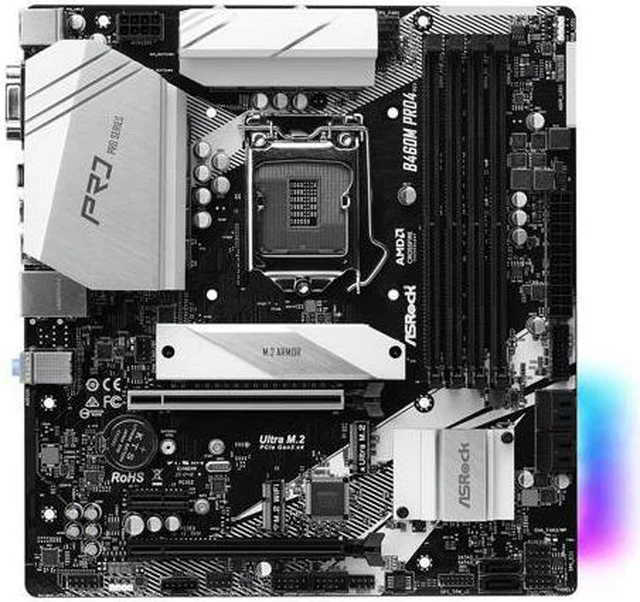 Main image of ASRock B460M PRO4 LGA 1200 Intel B460 SATA 6Gb/s Micro ATX Intel Motherboard