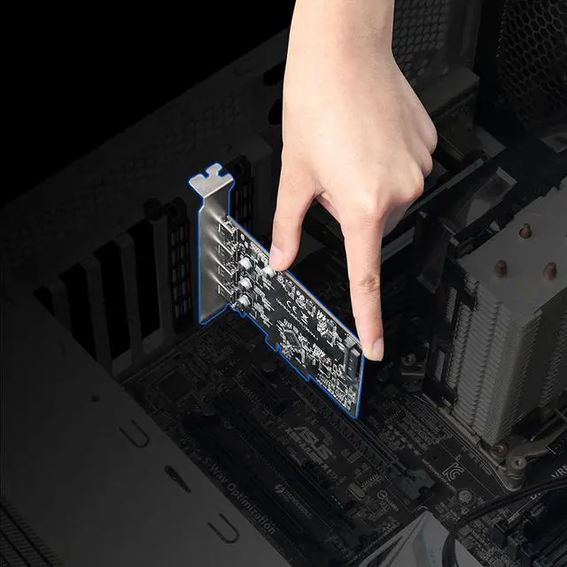 Alt view image 2 of 7 - MAIWO KC019 adapter card PCIE  to Type-C add card desktop expansion acceleration card
USB 3.1 Type-C, high speed PCIe ×1, with15Pin interface power supply,4 ports type C USB