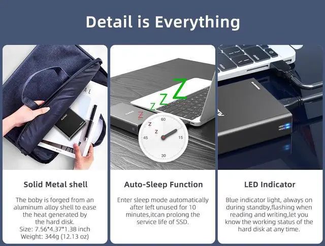 Alt view image 5 of 7 - MAIWO 2 Bay 2.5-inch USB 3.0  (5Gbps) RAID Enclosure Support RAID 0/1 RAID Mode SATA Hard Drive RAID Storage Case (Diskless)