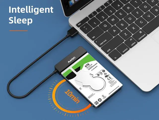 Alt view image 6 of 7 - MAIWO USB 3.0 to SATA Adapter for 2.5" SSD HDD Hard Drive, USB 3.0 to SATA III Cable with UASP, External Converter for Data Transfer Storage