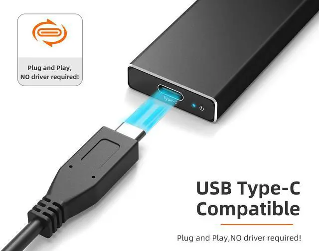 Alt view image 3 of 7 - MAIWO M.2 NVMe SSD Enclosure Type C USB to M Key NVMe M.2 SSD Adapter Enclosure with Aluminum Case, Transmission Speed Max 10Gbps, Support UASP&Trim, for PCIe M.2 NVMe SSD Size 2230,2242,2260,2280