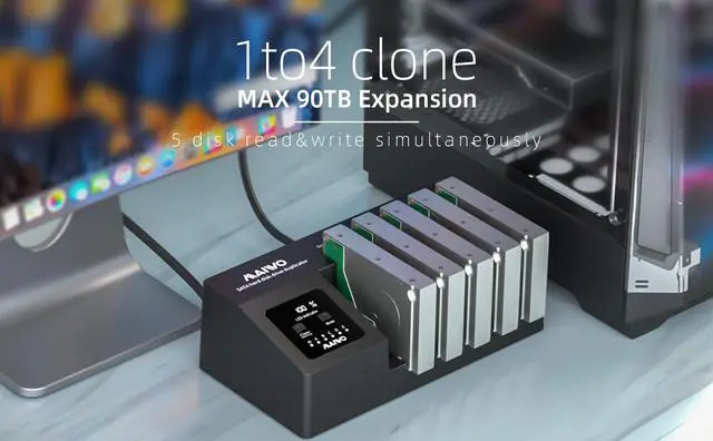 Alt view image 6 of 5 - MAIWO 5 Bay SATA HDD Docking Station Cloner Dock with Clone USB 3.0 to SATA External Hard Drive with Duplicator Offline Clone Function for 2.5 or 3.5 inch HDD/SSD Max Support 5X 18TB