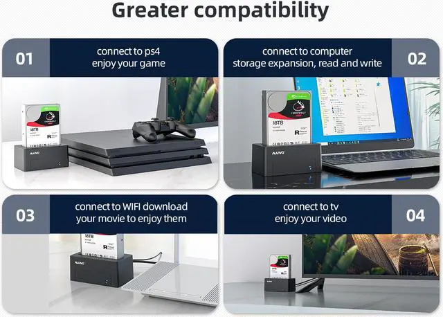 Alt view image 5 of 7 - MAIWO USB 3.0 to SATA Hard Drive Docking Station External Enclosure Adapter for 2.5 & 3.5 Inch SATA HDD SSD Hard Disk, Read&Write Superspeed up to 5Gbps, Support UASP Tool Free (Capacity up to 18TB )