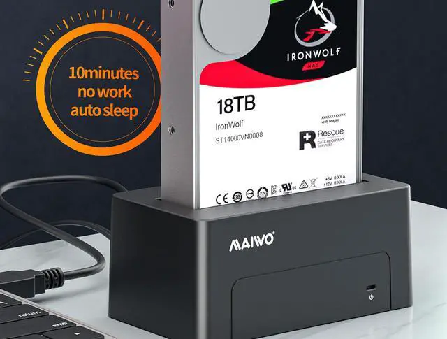 Alt view image 4 of 7 - MAIWO USB 3.0 to SATA Hard Drive Docking Station External Enclosure Adapter for 2.5 & 3.5 Inch SATA HDD SSD Hard Disk, Read&Write Superspeed up to 5Gbps, Support UASP Tool Free (Capacity up to 18TB )