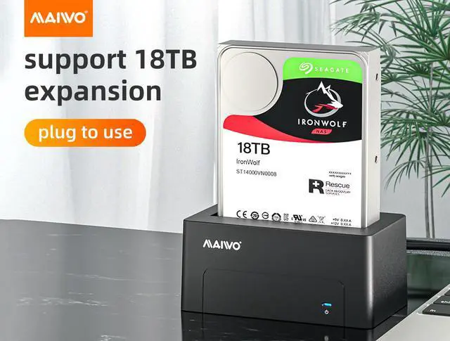 Alt view image 2 of 7 - MAIWO USB 3.0 to SATA Hard Drive Docking Station External Enclosure Adapter for 2.5 & 3.5 Inch SATA HDD SSD Hard Disk, Read&Write Superspeed up to 5Gbps, Support UASP Tool Free (Capacity up to 18TB )