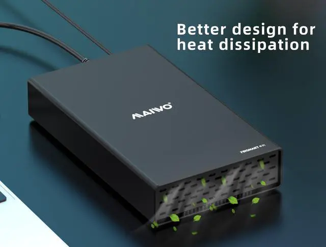 Alt view image 5 of 7 - MAIWO USB C Hard Drive Enclosure for 2.5" 3.5 Inch SATA SSD HDD Aluminum USB C to SATA Adapter USB 3.1 Gen 2 Up to 10Gbps, Support UASP SATA III Fast Charging, with Type A and Type C HUB