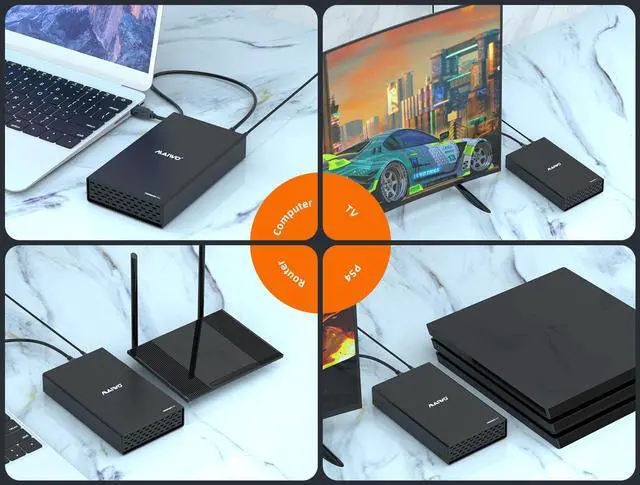 Alt view image 6 of 7 - MAIWO USB C Hard Drive Enclosure for 2.5" 3.5 Inch SATA SSD HDD Aluminum USB C to SATA Adapter USB 3.1 Gen 2 Up to 10Gbps, Support UASP SATA III Fast Charging, with Type A and Type C HUB