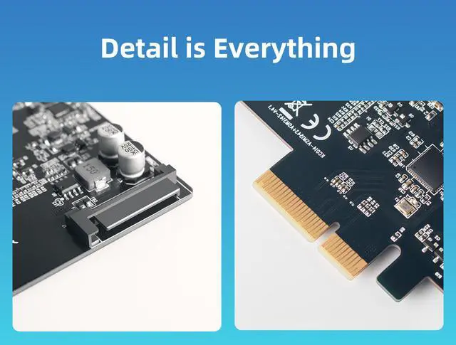 Alt view image 4 of 7 - MAIWO PCIe Gen3 x2 Card, PCIe USB 3.2 / 3.1- to 2-Port Type C HUB Internal Expansion Card Controller Adapter PCI Express Card Desktop PC Support Multiple INs