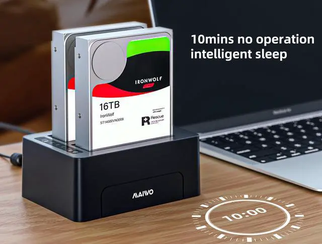 Alt view image 5 of 14 - MAIWO USB 3.0 to SATA Dual Bay Hard Drive Docking Station for 2.5" 3.5" SATA HDD/SSD Storage Dock 2*16 TB Hard Drive Enclosure, 5Gbps Data Transfer, UASP, Offline Clone / Duplicator /One Button Backup
