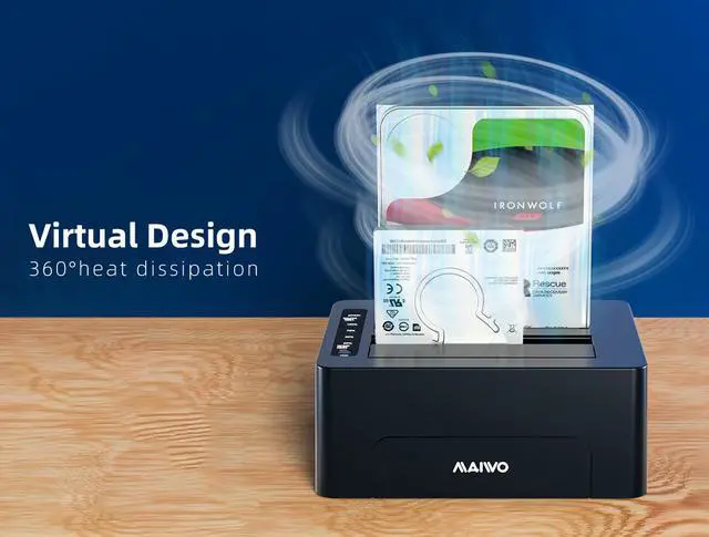 Alt view image 8 of 14 - MAIWO USB 3.0 to SATA Dual Bay Hard Drive Docking Station for 2.5" 3.5" SATA HDD/SSD Storage Dock 2*16 TB Hard Drive Enclosure, 5Gbps Data Transfer, UASP, Offline Clone / Duplicator /One Button Backup