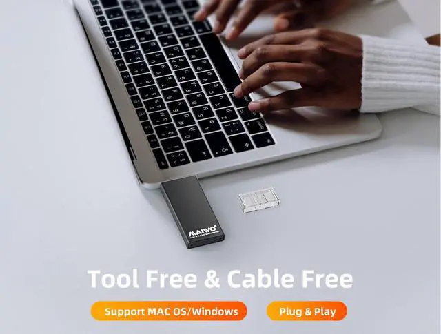 Alt view image 5 of 7 - MAIWO Pocketable USB to B+M key SATA M.2 SSD Enclosure with Aluminum Case, Transfer Rate up to 5Gbps, support M.2 2230/2242