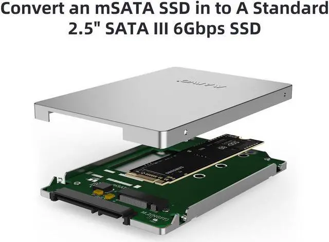 Alt view image 3 of 7 - MAIWO KT031B M.2 (NGFF) SATA SSD to SATA Adapter Enclosure Add On Card Converter with Aluminum Case with slim 7mm ,support B-key ,B+M key SATA M.2 2242,2260,2280, Silver Color