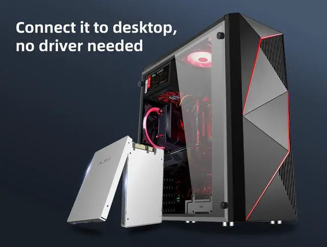 Alt view image 4 of 7 - MAIWO KT031B M.2 (NGFF) SATA SSD to SATA Adapter Enclosure Add On Card Converter with Aluminum Case with slim 7mm ,support B-key ,B+M key SATA M.2 2242,2260,2280, Silver Color