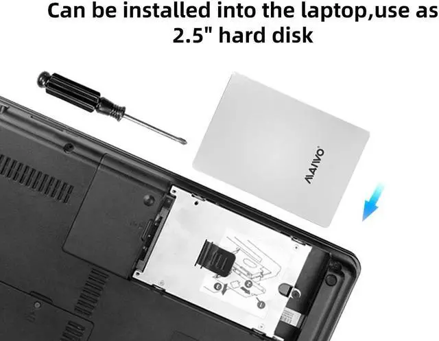 Alt view image 6 of 7 - MAIWO KT031B M.2 (NGFF) SATA SSD to SATA Adapter Enclosure Add On Card Converter with Aluminum Case with slim 7mm ,support B-key ,B+M key SATA M.2 2242,2260,2280, Silver Color