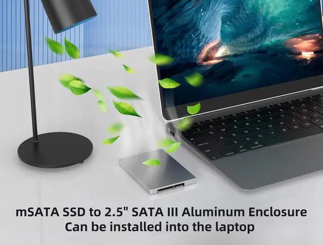 Alt view image 2 of 7 - MAIWO KT031B M.2 (NGFF) SATA SSD to SATA Adapter Enclosure Add On Card Converter with Aluminum Case with slim 7mm ,support B-key ,B+M key SATA M.2 2242,2260,2280, Silver Color