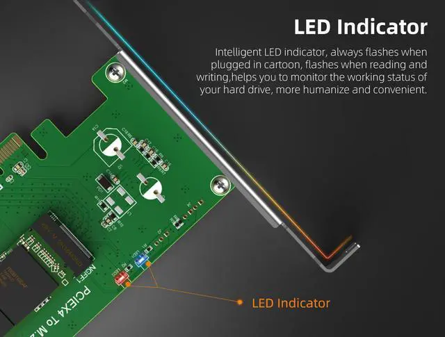 Alt view image 4 of 7 - MAIWO M.2 NVMe PCIex4 Adapter, PCI-E PCI Express Converter Expansion Card, support M-key NVMe SSD :2242,2260,2280 ,with full profile and low profile bracket