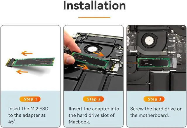 Alt view image 7 of 7 - MAIWO M.2 NVMe to AHCI SSD Convert Adapter, M.2 M-Key to 12+16pin SSD Convert Card for MacBook Air Pro Retina Mid 2013 2014 2015 2016 2017, NVME AHCI SSD Upgraded Kit for A1465 A1466 A1398 A1502