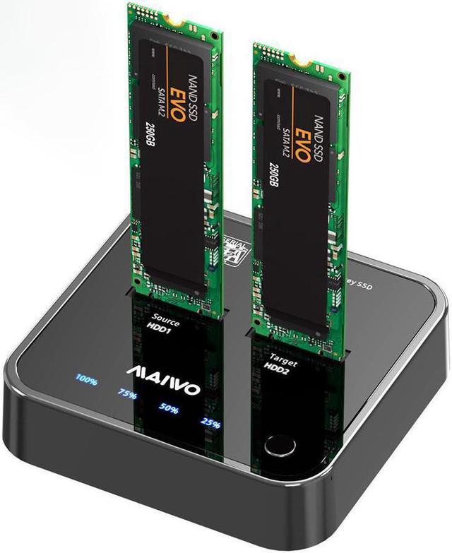 MAIWO Portable 2 Bay M.2 SATA SSD Dock Offline Duplicator, Tool Free USB  Type C to M.2 SATA Hard Drive Enclosure SSD Adapter, USB3.1 Data Storage