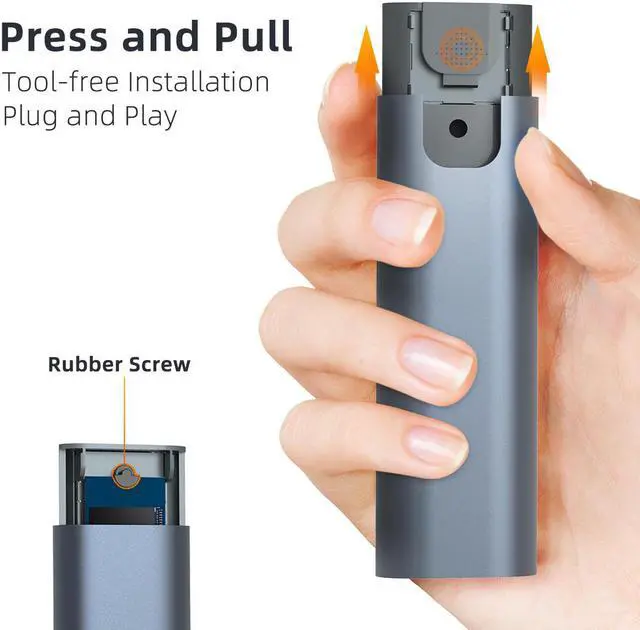 Alt view image 6 of 7 - MAIWO M.2 NVMe SSD Enclosure, USB 3.1 GEN2 10Gbps Support UASP Trim, 4TB Capacity, Tool Free M.2 NVMe PCIe SSD to USB-C Adapter Reader Case, Supports 2230/2242/2260/2280 PCIe M-Key SSDs