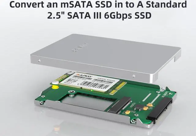 Alt view image 3 of 7 - MAIWO KT031A mSATA to SATA Enclosure mSATA to 2.5 SATA Adapter SSD Hard Drive Converter to SATA 3.0 Card with Case,support mSATA SSD 30*50mm