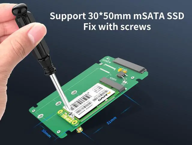 Alt view image 7 of 7 - MAIWO KT031A mSATA to SATA Enclosure mSATA to 2.5 SATA Adapter SSD Hard Drive Converter to SATA 3.0 Card with Case,support mSATA SSD 30*50mm