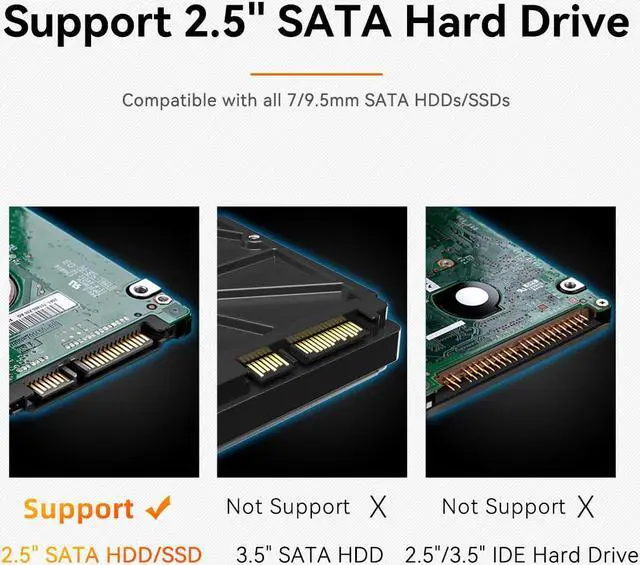Alt view image 2 of 7 - MAIWO USB C Hard Drive Enclosure for 2.5" SATA SSD HDD Aluminum USB C to SATA Adapter USB 3.1 Gen 2 Support UASP SATA III Compatible with MacBook Pro Air WD Seagate Toshiba Samsung Hitachi