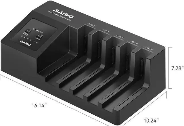 Alt view image 7 of 7 - MAIWO Five Bay USB to 2.5"/3.5" SATA 6Gbps HDD erase docking station Dock with LED Indicators,no PC needed Had Drive Eraser