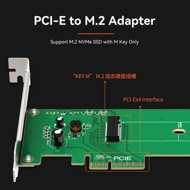Alt view image 3 of 7 - MAIWO PCI Express M.2 SSD NGFF PCIe Card M.2 NVMe to PCIe 3.0 PCIEx4 M2 M-key NVMe PCIe Adapter Card (Support M.2 SSDs 22110,2280, 2260, 2242)